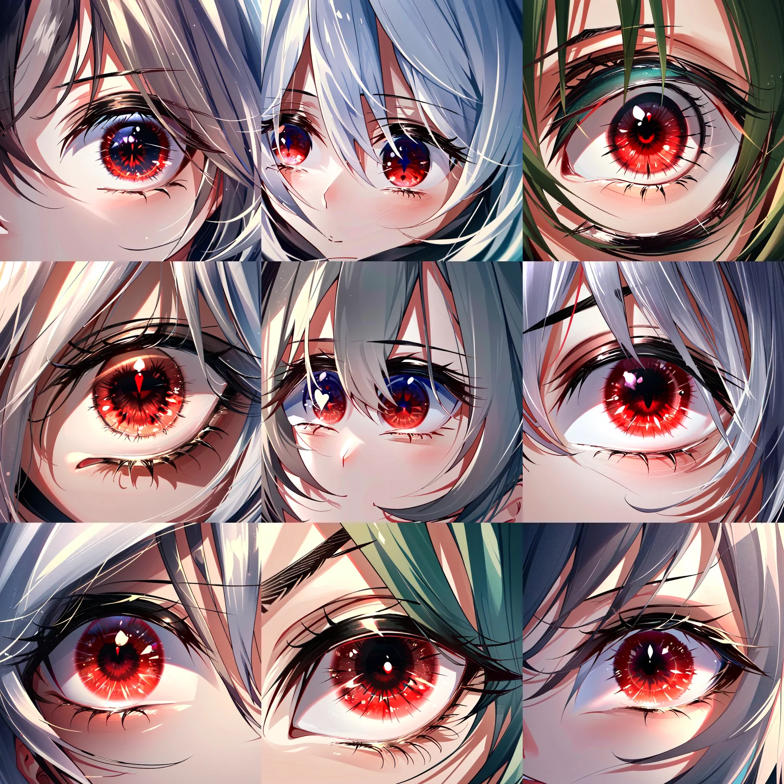 <lora:EyesGen:0.4> Masterpiece, best quality, (red eye:1.3), 1girl, close up eyes, looking a viewer, intricate iris, 1 eye, (eyesgen:1.5)