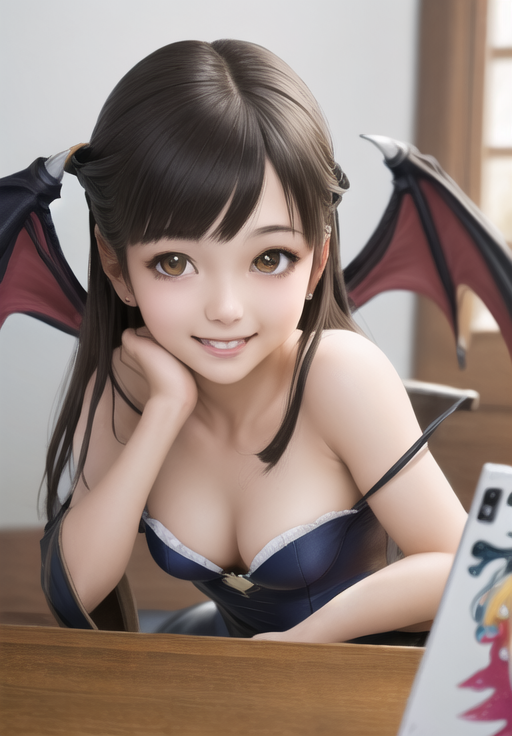 (Photo:1.3), highdetail, <lora:darkstalkers_morrigan:0.8>, darkstalkers_morrigan, smile, portrait,, (masterpiece, best quality, detailed:1.3), (trending on CGSociety, trending on pixiv, contest winner:1.3)