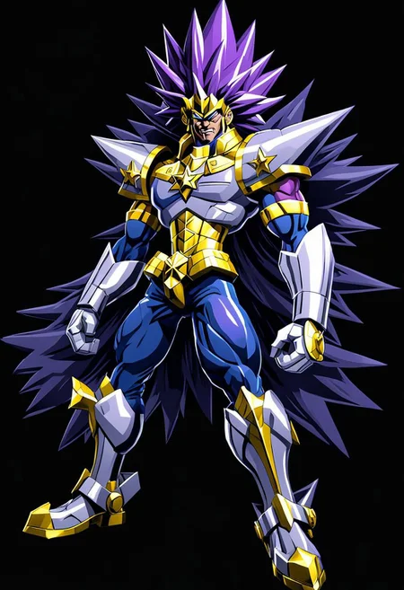 ncrender of star platinum, black background