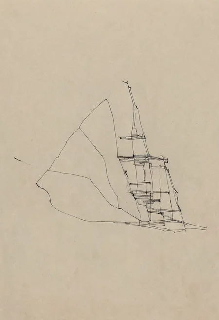 a professional hand sketch of architecture,
(POV view , DOF, first people view from the entrance, low angle shot:1.4),
(Ancient civilization, Alien Prometheus movie scene, dune movie scene:1.5), (The colonial city of the future, in the mist-filled Grand Canyon, on an unknown Earth-like planet, 2 moon on sky, Spaceship flight connects colonies, waterfulls:1.3), (Machu Picchu, a mountain settlement, incredibly spectacular:1.2), (Mario Botta:1.3), (avant-garde, future, reality, science fiction, photorealistic), (modern architecture:1.2), White limestone with black granite, fountain, waterfall, landmark, square, path, narrow street,
(Large Files, Ultra Realistic, 8K, 16k, FHD, HD, VFX, Perfect, Photography, composition, Architecture Sales Photography, Architecture Competition, Ultra High Resolution, Cinematography, High Resolution Image:1.1), (dramatic lighting, direct sunlight, ray tracing, clear shadow:1.2),  (real landscape:1.1), (blurred background:1.0), (urban background, more_details) ,
great lighting, extremely detailed, hillscastel, Neo Classic, Architecture sketch