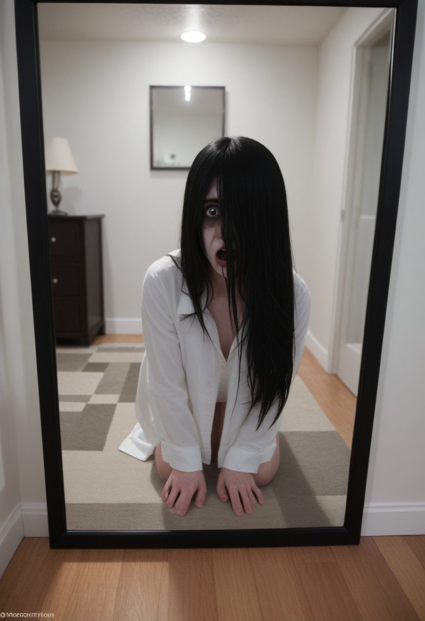 The Shining film style: above average horror tension, Jack and Sadako, seduction, deception, transformation, room 237, mirrors, eerie silence
building suspense, shock, psychological tension