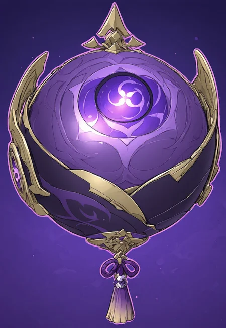 w-engine, toy, orb, no humans, colorful background, raiden shogun \(genshin impact\), pink outline, object focus, <lora:w-engine:1>, masterpiece, best quality, amazing quality