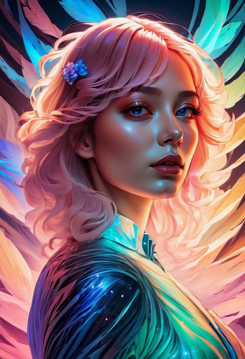 (((masterpiece))),(((bestquality))),((ultra-detailed)),
Abstract style cute,smoke,in the sky,colorful and vibrant,mystical colors,contemporary impressionism,yanjun cheng portrait painting,iridescent perspective view,low angle,sweeping circling composition,large beautiful crystal eyes,big irises,UHD,HDR,8K,the most beautiful portrait in the world,white little lioness,Non-representational,colors and shapes,expression of feelings,imaginative,