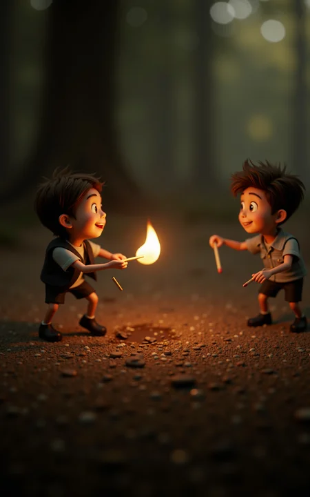 matchstick fight,animated,in forest,

highly detailed,ultra-high resolution,32K UHD,sharp focus,best-quality,masterpiece,unconventional supreme masterpiece,masterful details,depth of field,blurry background,blurry foreground,motion blur,going really fast masterpiece,deep focus,
color  graded cinematic,atmospheric  lighting,award  film grain,A shot with tension,(Visual impact,giving the poster a dynamic and visually striking appearance:1.2),impactful picture,
ultra-realistic,high dynamic range,photoreal,epic realistic,dark shot,shadows,(This is a real high-definition photo:1.1),with professional photography and high resolution，
contrast,layered colors,vivid colors,contrast,offcial art,movie perspective,very aesthetic,disheveled hair,perfect composition,intricate details,moody,epic,photorealistic,
intricate details,soothing tones,high contrast,natural skin texture,soft light,sharp,masterpiece,best quality,(ray tracing),sunlight,insanely interplay between lights and shadows,