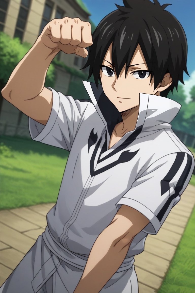 score_9, score_8_up, score_7_up, source_anime, rating_safe, , anime screencap, , official style, looking at viewer, depth of field, 1boy, solo, male focus, <lora:zeref_fairy_tail_pony:0.84>, zeref_fairy_tail, black hair, black eyes, hair between eyes, wide angle, wide shot, full body, plaza, dusk, paw pose, seductive smile, , <lora:sdxl_lightning_8step_lora:1>