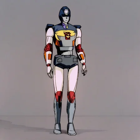 Score_7_up, score_8_up, 2d, source_cartoon, TOptimus, robot, no face, full body,, legs, feet,, simple background, Transformers, Animation, <lora:Transformers 86 FT-000005:1>