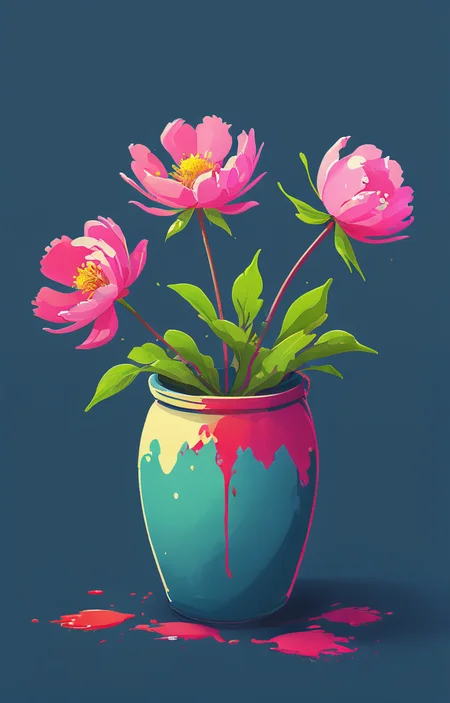 masterpiece,best quality,<lora:tbh20-sdxl:0.9>,illustration, decaying peonies