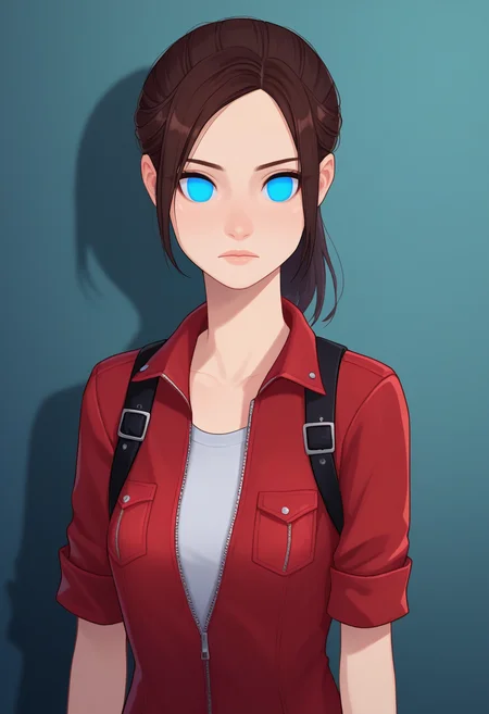 score_9, score_7_up, BREAK <lora:kannelart-guy-PONYv1:1>, no pupils, 1girl, solo, claire redfield, portrait, dark blue eyes,