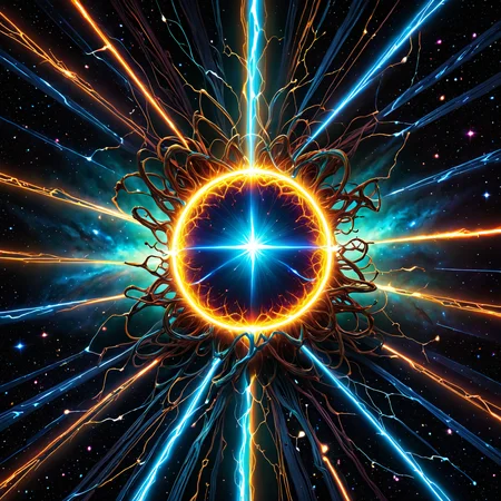 detailed, realistic, 8k uhd, high quality, masterpiece,  An epic photo [light rays]light rays from a glowing center in space  embedding:artXL\OverallDetailXL,  <lora:Biolumins v1:0.8>