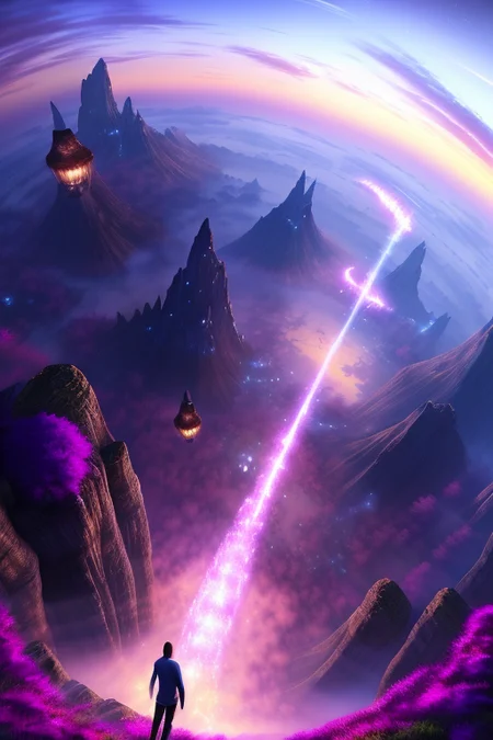 concept-art landscape, with pants and a sweater and shoes