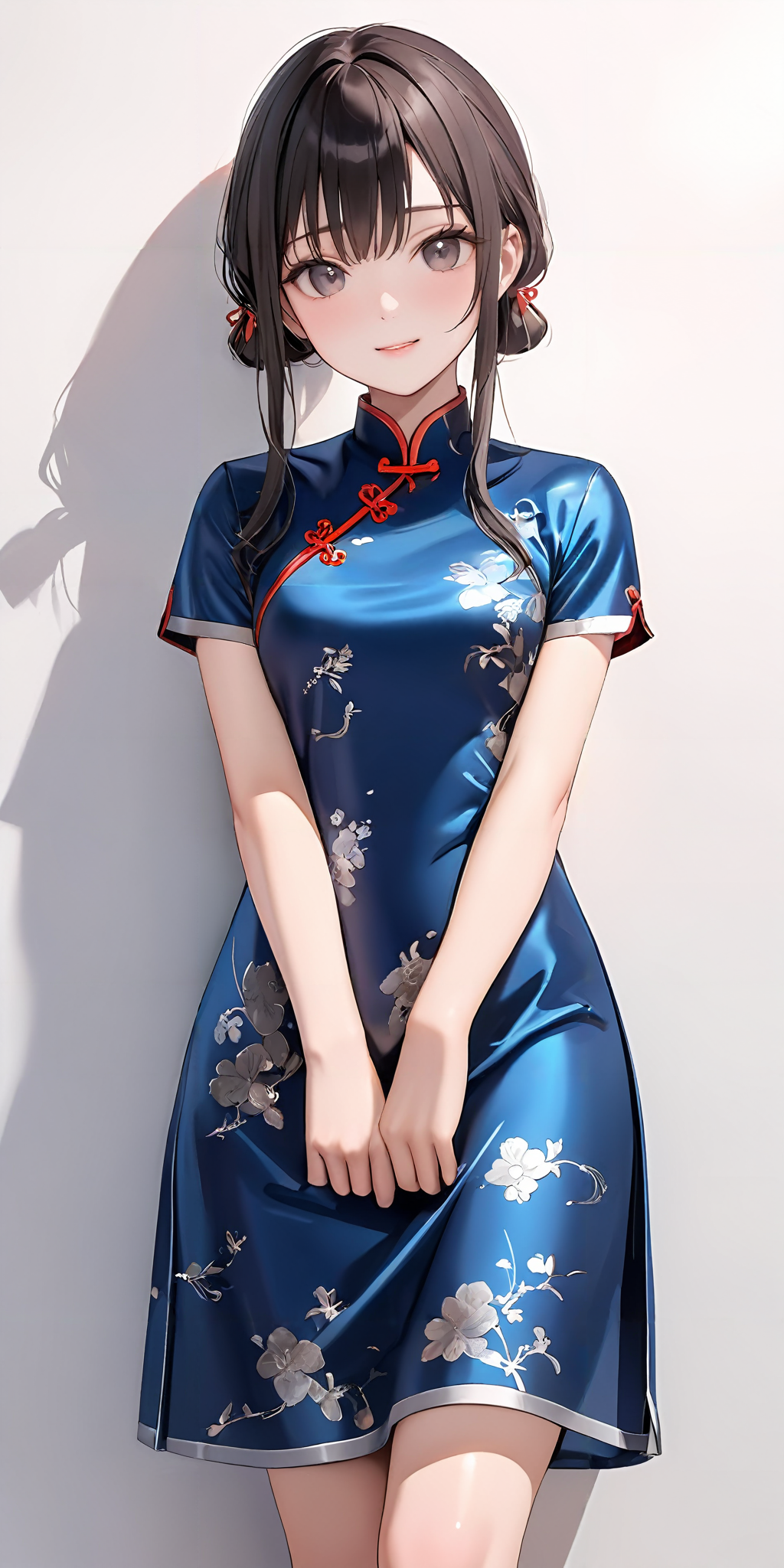 masterpiece,ultra-detailed,best quality,8K,illustration,cute face,clean skin ,shiny hair,girl,simple background
 <lora:add-detail-xl:1> <lora:china dress_XL_V1.0:1.2> jyojifuku, china dress, skirt