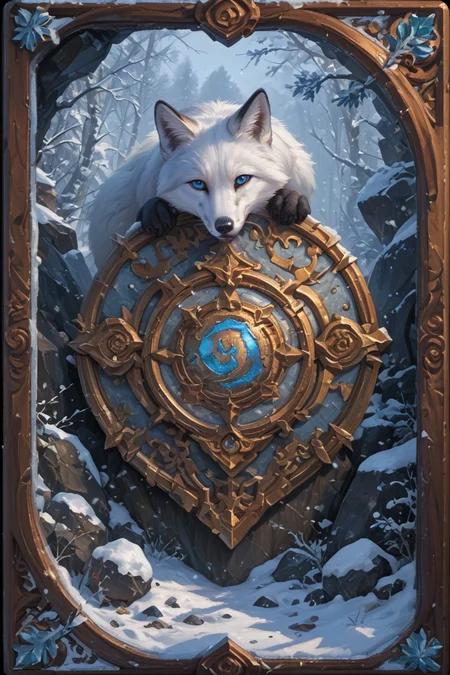 score_9,score_8_up,score_7_up,
hyper-detailed, masterpiece, best quality,realistic details,
cards, tarot, graphic frame, illustrative, obsidian, skeuomorphism, detail, upper body, rocks, snow, fallen leaves, winter background, (fox:1.4)
<lora:sdxl_lightning_8step_lora:1>
<lora:DM_CB:1>
glowneon<lora:glowneon_xl_v1:1>