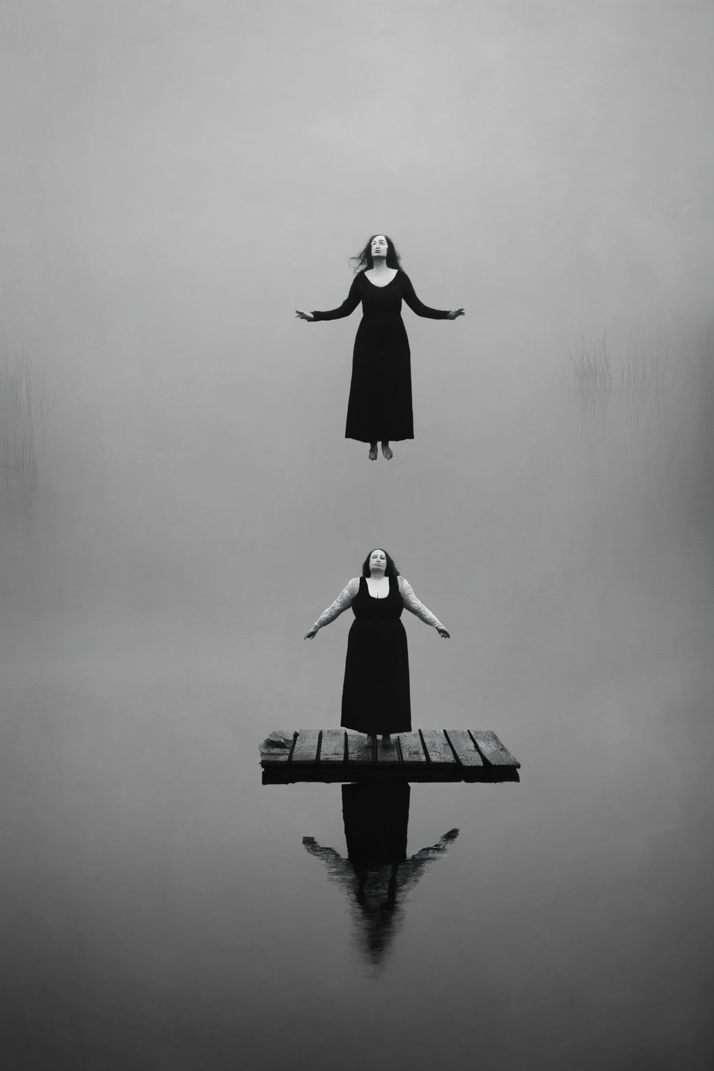 <lora:Photographer Maren Klemp Style:1>Photographer Maren Klemp Style - a woman standing on a dock in the middle of a body of water
