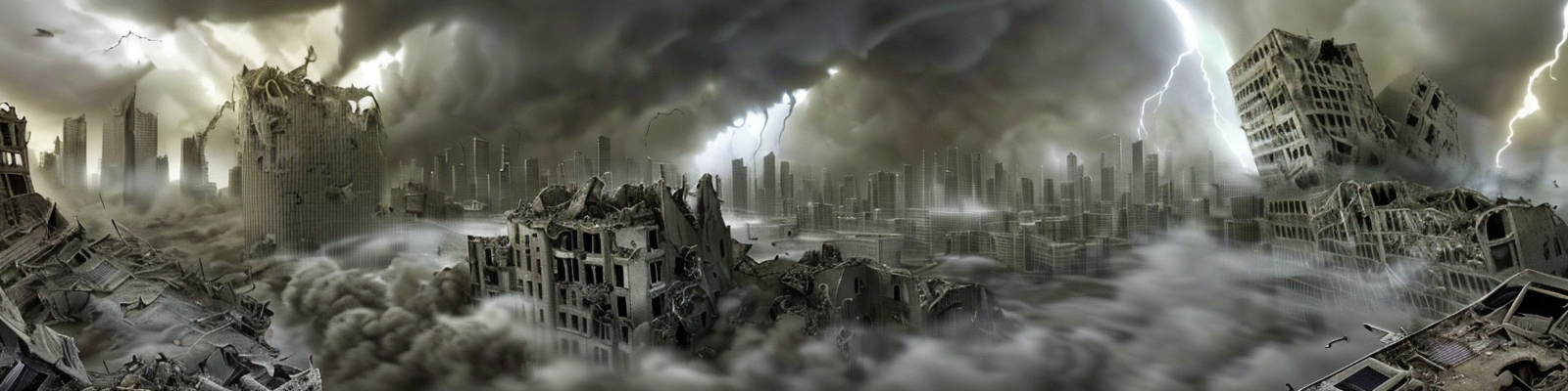 a detailed scaled (tornado raging over) a modern building in front of a (city in ruins:1.2).
 <lora:Wasteland:0.85> Wasteland, the, and, with, wasteland, background