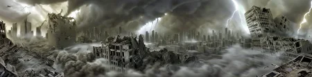 a detailed scaled (tornado raging over) a modern building in front of a (city in ruins:1.2).
 <lora:Wasteland:0.85> Wasteland, the, and, with, wasteland, background