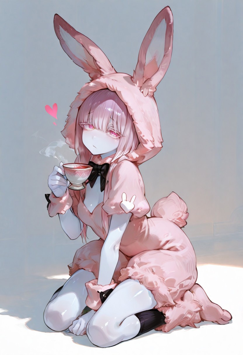 masterpiece, best quality, good quality, newest, highres, absurdres, volumetric lighting,gradient color,
BREAK 
raytracing, volumetric lighting, ambient occlusion, girl, background, masterpiece, best quality, very awa, absurdres, model style, 
BREAK
March Hare, heart-shpaed pupils, fluffy, kneehigh fur, fluffy legs, pink fur, rabbit ears, rabbit costume, wrist cuffs, tea cup
BREAK
masterpiece,amazing quality,best quality,ultra-detailed,8K,illustration,CG,shiny hair,clear skin,ultra-detailed-eyes, background,cute girl, eyelashes