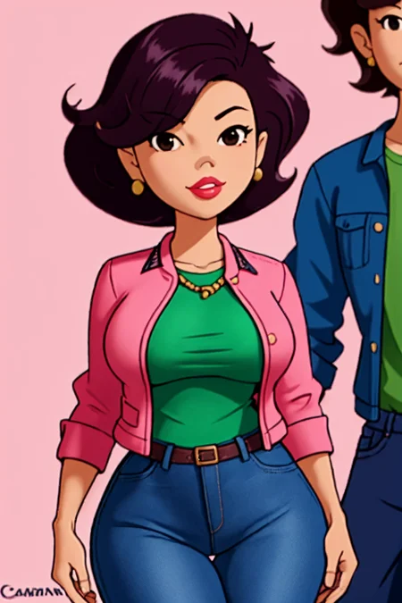 (best quality:1.1) 1girl, photo of susanlongv1, <lora:SusanLong:1.3>, middle aged Asian woman with large saggy breast, curvy body, looking at viewer, pink lips, pink jacket, jeans, standing, simple background, sharp focus, 8k, photo realistic, highly detailed, canon R5, 50mm focal length, f/5.6. (highly detailed skin:1.2),