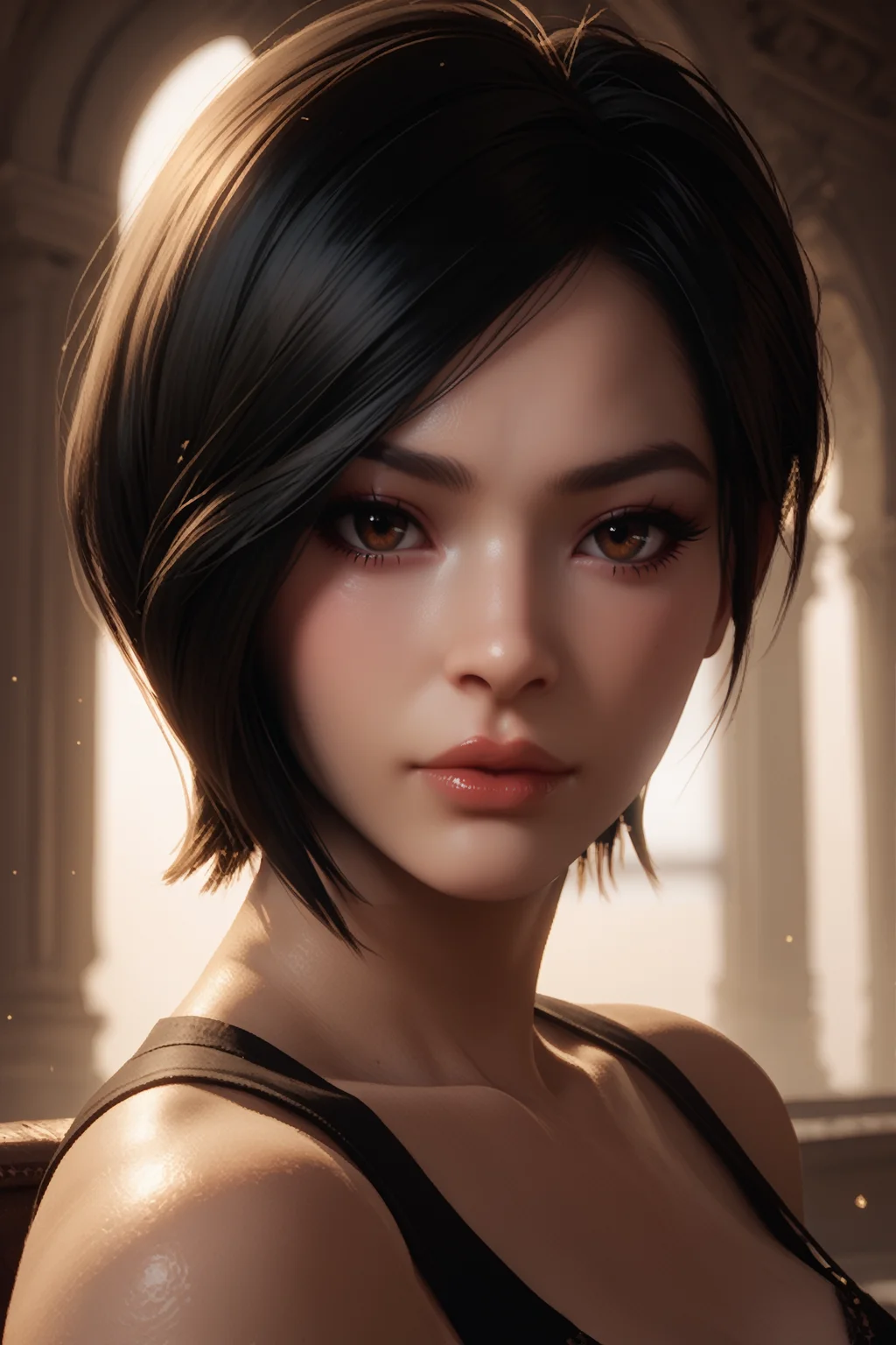 score_9, score_8_up, score_7_up, score_6_up
<lora:RER4Ada:0.8>
RE4Ada, 1girl, black hair, short hair, brown eyes, looking at viewer, portrait