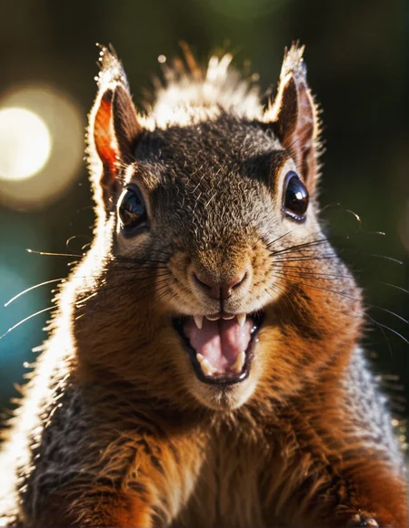 <lora:dmd2_sdxl_4step_lora_fp16:1>
closeup of a fuzzy squirrel with a giant smile grin, cinematic style, dramatic, bokeh, film, movie, cinematography, visual storytelling, visual aspects, dramatic lighting, composition, framing, color grading, immersive