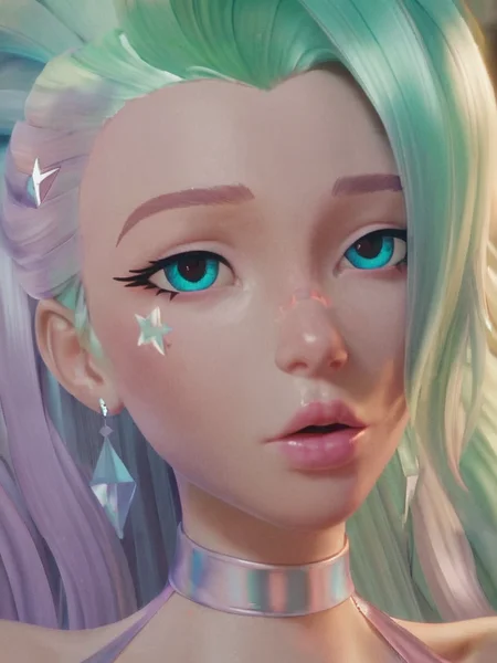 score_9, score_8_up, score_8, volumetric lighting, rating_explicit, <lora:kda_more_pony_v1:0.6>
1girl, seraphine , detailed face