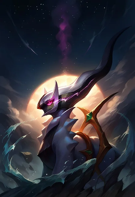 score_9, score_8_up, score_7_up, score_9, score_8_up, score_7_up, score_6_up, score_5_up, score_4_up, , furry,( solo:1.3), League of Legends, Splash Art,
source_anime, arceus, arceus, side view, looking at viewer, cloud, cosmos,
horror, scary, dramatic light, glowing eyes, tension, horrorStylez, glowing eye trail, beautiful eye