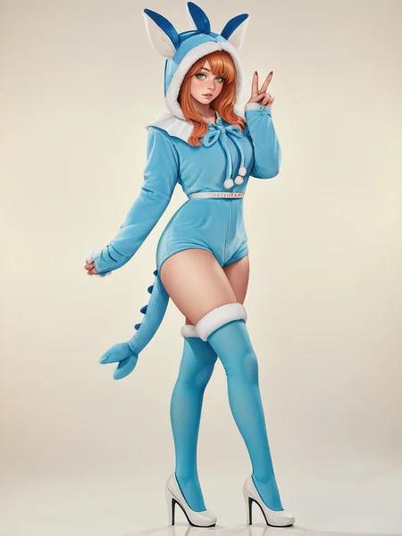 score_9, score_8_up, score_7_up, score_6_up, score_5_up, score_4_up, 1girl,  ginger hair, long hair, curvy, source_anime,  <lora:v4p0r30nXLP:0.6> ears, highheels, hood up, onesie, tail, thighhighs, v4p0r30n,