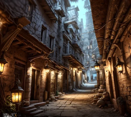 (masterpiece:1.2), (best quality,:1.2), 8k, HDR, ultra detailed, ((photorealistic)), professional light, cinematic lighting,ambient lighting,<lora:detail_slider_v4:2>, OverallDetail, fantasy, a narrow and sinister alley at night in a town in Stygia, <lora:Stygia-10:1>, epiCPhoto