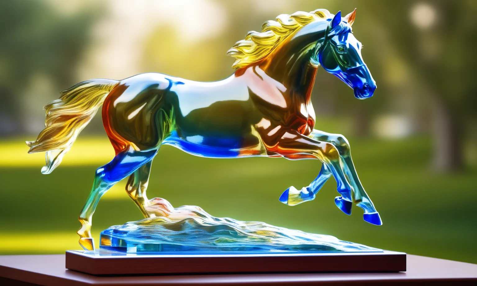 <lora:colouredglazecd_xl-000006:0.6>, a statue of a horse made of glass in office scene, full body, colorful theme, (transparent:1.3, see-through:1.3), colouredglazecd_xl, indoors, chinese zodiac, wooden table, cutie, cute, still life, animal statue, front view, facing viewer, looking at viewer, (Unbelievable Digital Artwork:1.3), fine art, CGSociety, ArtStation, master works, 8K,HDR,UHD,masterpiece,best quality,highly detailed,emotional,harmonious,high budget,moody,epic,gorgeous,high resolution,perfect lighting,finely detail,extremely detailed,ultra detailed,realistic,photorealistic,huge filesize,photographic,real,wallpaper,moody lighting,volumetric lighting,reality ray tracing