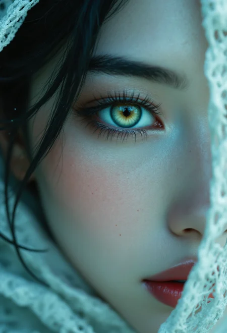 cinematic still, hyper realistic art A mesmerizing image capturing the essence of ethereal beauty ,
bright green eyes , beautiful Korean woman, thick lashes, mascara, perfect supernatural ethereal eyes
Hair like black silk fell to her waist
dreamlike, otherworldly
she appeared with the grace of moonlight on still water. Her robe was of the finest gossamer, pale blue like the mist over a mountain lake, flowing around her like drifting clouds. Her face was as calm as a temple bell, eyes long and tender as brushstrokes on silk
<lora:aidmaFLuxPro1.1_v0.3:0.85> aidmafluxpro1.1