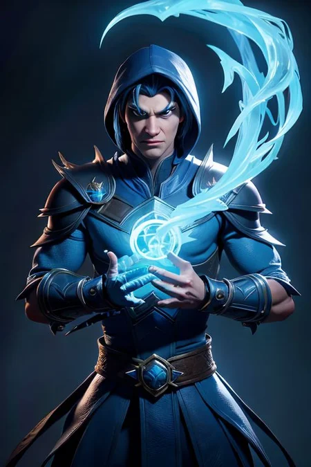 sub-zero mortal kombat casts an ice spell with his hands +tornado of ice, +coherent, expressive eyes, surrealism, fantasy,fractal, hyperdetalization, lots of details, cgi, digital art, 32k, 3d rendering, dot graphics, horror, octane render,lumen lighting