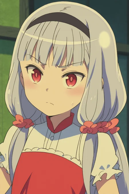 rating safe, score_10, score_8_up, score_7_up, score_6_up, uncensored, anime screencap, flat shadows BREAK kate hoshimiya, 1girl, upper body