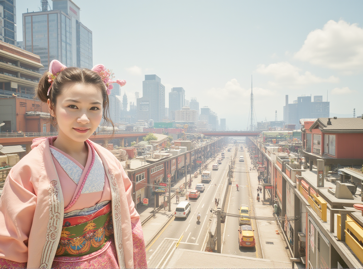 <lora:testo1:1> cyberpuk, photo of a joyful cute cat geisha with a detailedf nice japanese outfit in a crowded futuristic city, portrait, love, pink, hearts, smile, kiss, christmas,