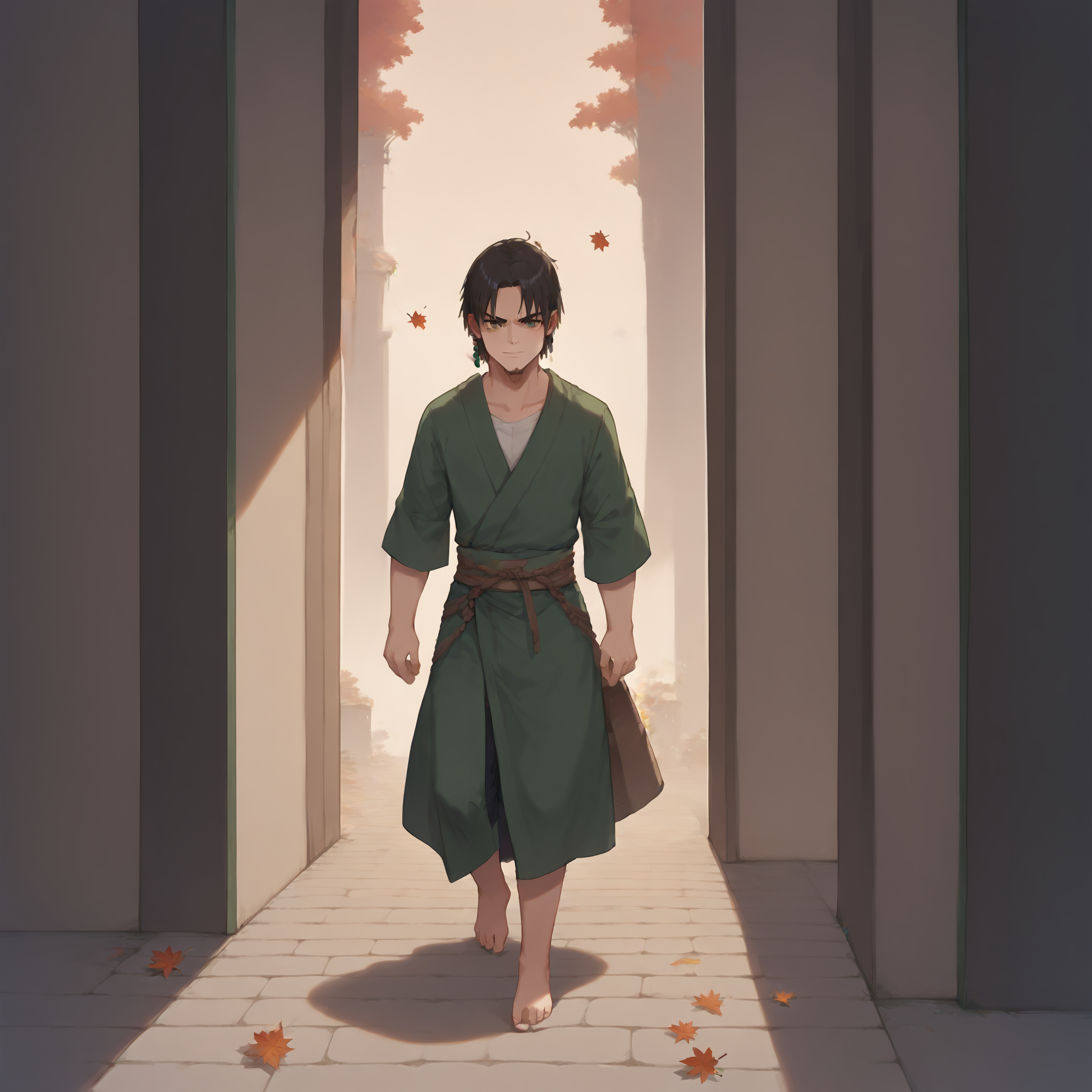 (score_9,score_8_up,score_7_up,score_6_up,score_5_up,score_4_up),
best quality,masterpiece,  <lora:ReyXl:0.8>, Rey, 1boy, unaestheticXL_Alb2, magic,  <lora:aesthetic_anime_v1s:0.8>, 
 bamboo forest, monk robes, monk beads around neck, temple, stone, barefoot, falling leaves, epic,  <lora:detailed_notrigger:0.8>,  levitating
