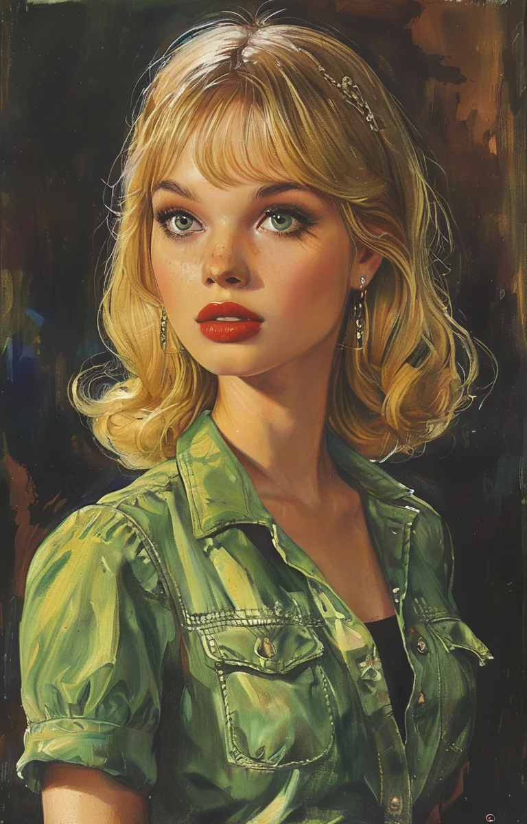 masterpiece,best quality,<lora:tbh281-sdxl:0.9>,illustration,style of Basil Gogos tech genius teenage girl