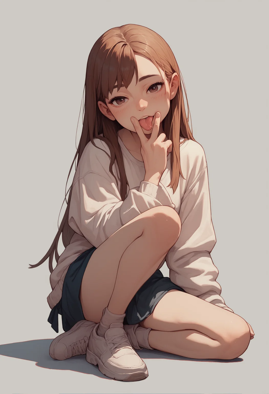score_9, score_8_up, score_7_up, score_6_up, source_anime,
1girl, long hair, brown hair,
full body, cunnilingus gesture,looking at viewer, cheek press, licking,
<lora:cunnilingus_gesture_v0.1-pony:1>