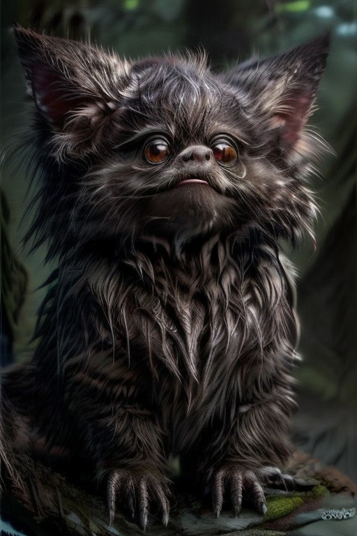 Now, there is a weird creature which look imperfect but somehow has an extremely cute and adorable.
It come to the village of animals, and they adore it so much by giving it the best gift they were able to give.
The creature looks like a pervert Artificial Intelligence Images Generator who really love to fap fap their bananas.
Suddenly, one of the animals become interested with it and pledge itself as its future spouse but the creature rejected its love and made it become very sad in sorrowful BUT as it remembers that the creature's hobby was fap fap its bananas, and then it trying to change itself become one of the most beautiful bananas in the whole millions of galaxies ever existed. How the process it become bananas? I have no idea to be honest because I am just input this prompt to make you confuse just like my ex-Boyfriend ever made me confuse with his uncertainly future although he was ugly as a burnt pan crust. BUT hey, you are the Dream Shaper, so I believe you able to shape my dream.
Award Winning of every Awards from whole galaxies. The mystical ethereal background and mixed colors become Trending on Playboy for one time and the rest of other times always trending on all of social media platform, so much trending that even the Civita moderators unable to judge whether this is allowed or not. Do you know what I mean? because I don't even know why I am creating this,
cute love regards, 
EdobTWOTWTripod, 
giant alien creature, claws, 
mgln,
