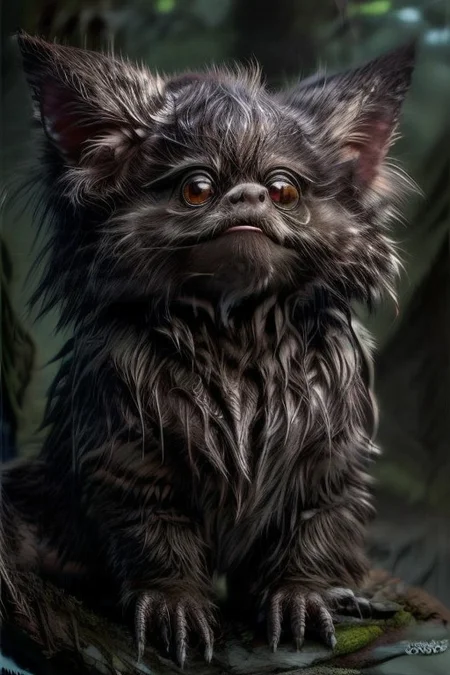 Now, there is a weird creature which look imperfect but somehow has an extremely cute and adorable.
It come to the village of animals, and they adore it so much by giving it the best gift they were able to give.
The creature looks like a pervert Artificial Intelligence Images Generator who really love to fap fap their bananas.
Suddenly, one of the animals become interested with it and pledge itself as its future spouse but the creature rejected its love and made it become very sad in sorrowful BUT as it remembers that the creature's hobby was fap fap its bananas, and then it trying to change itself become one of the most beautiful bananas in the whole millions of galaxies ever existed. How the process it become bananas? I have no idea to be honest because I am just input this prompt to make you confuse just like my ex-Boyfriend ever made me confuse with his uncertainly future although he was ugly as a burnt pan crust. BUT hey, you are the Dream Shaper, so I believe you able to shape my dream.
Award Winning of every Awards from whole galaxies. The mystical ethereal background and mixed colors become Trending on Playboy for one time and the rest of other times always trending on all of social media platform, so much trending that even the Civita moderators unable to judge whether this is allowed or not. Do you know what I mean? because I don't even know why I am creating this,
cute love regards,
EdobTWOTWTripod,
giant alien creature, claws,
mgln,