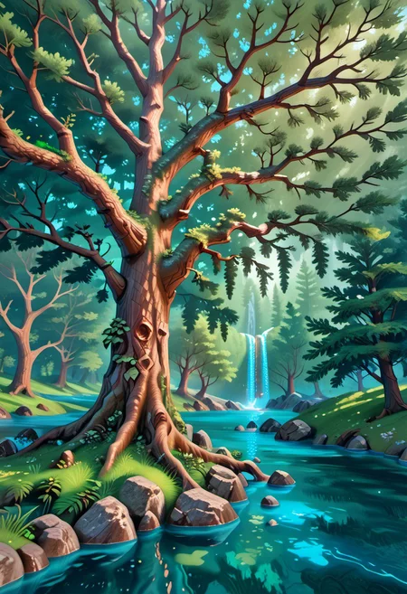 score_9, score_8_up, score_7_up, score_6_up, source_anime, masterpiece,
mythp0rt,
Vicineko, 3d,
water,
abstract representation of tree branches focusing on their fractal nature, tree branches, abstract, natural fractal, intricate design, nature,
rocks,
forest,
water fall,
scenic sky,
large tree,
giant tree,
looking up at tree,