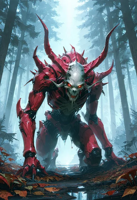 scifi, fantasy, masterpiece, best quality, great composition, The Revenant is a spectral, humanoid creature that appears ghostly and otherworldly. Its form hovers above the ground, giving it an ethereal and unsettling presence. The body is semi-transparent, with sharp, jagged features that make it look both menacing and unnatural. Its face is obscured, often appearing as a shadowy void or with glowing eyes that pierce through the darkness. The Revenant’s arms are elongated and end in claw-like appendages, giving it a sinister, predatory look. Its lower body fades into a swirling mist, emphasizing its incorporeal nature. It moves fluidly, as though gliding effortlessly, and its presence is often accompanied by feeling of dread. When attacking, the Revenant strikes swiftly and leaves an otherworldly impression, making it feel like an unstoppable force. Its spectral design and unnerving movement make it a haunting and unforgettable entity.
