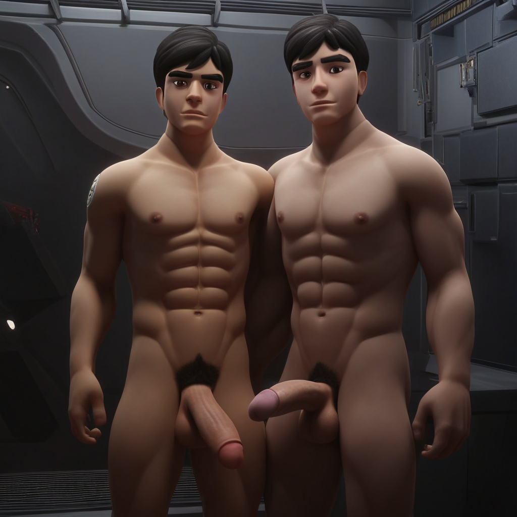 Wedge Antilles, 1boy, black hair, male focus, brown eyes, pubic hair, completely nude, abs, penis, balls, standing,  score_9, score_8_up, score_7_up, score_6_up <lora:vinceteaa_020_04v2-step00000400r:1> good face, good eyes, looking at viewer, full body, standing,
