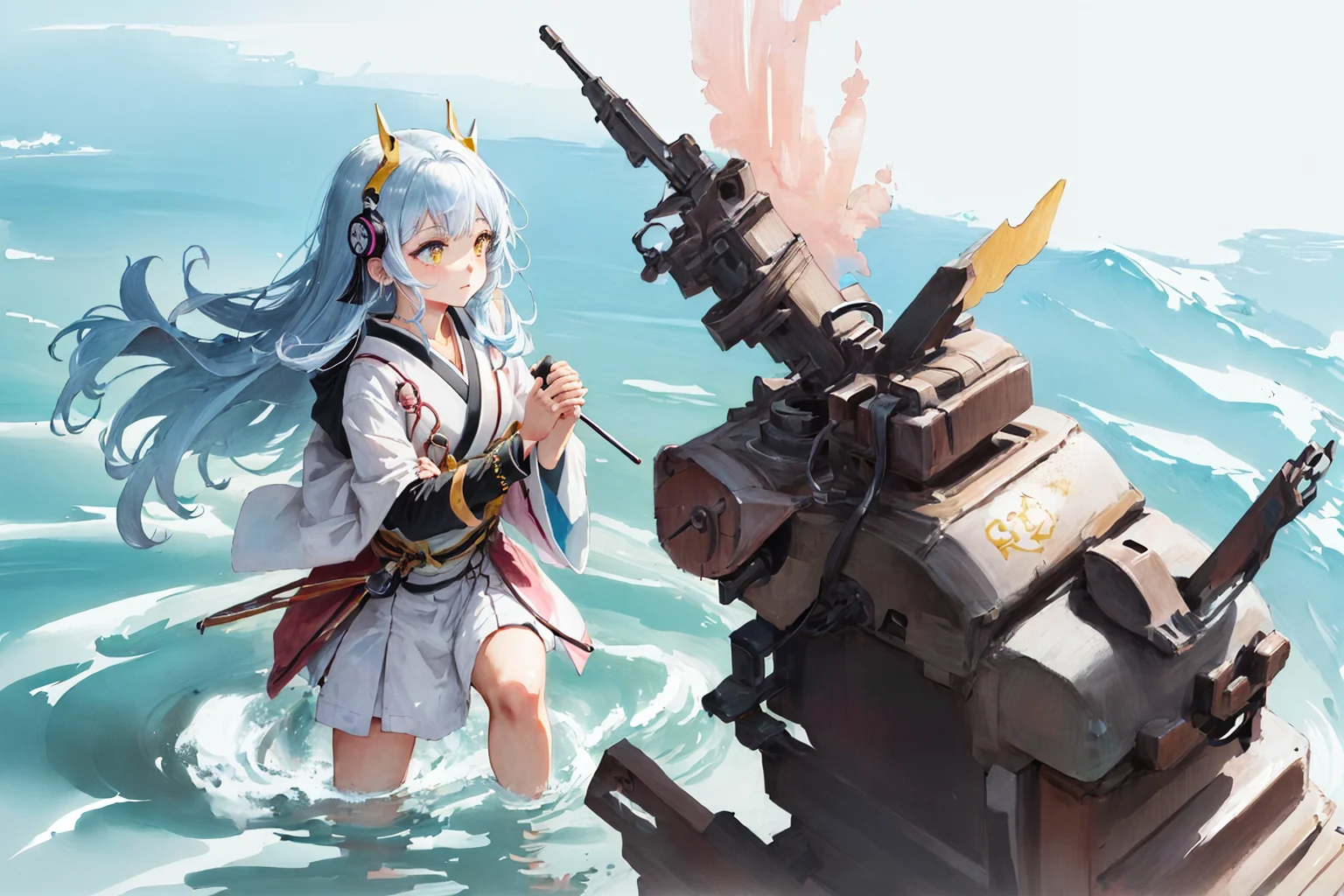 japanese , a yellow female  1gril,[emmanuelle vaugier:ashley scott:0.3] ,(Swimming:1.1), Spiked helmets.,,pink,Half-Up Half-Down,
windpunk 
Miho Hirano Hitoshi Okuda alexander jansson, (nvinkpunk:1.1),
best quality,masterpiece,highly detailed,ultra-detailed,
