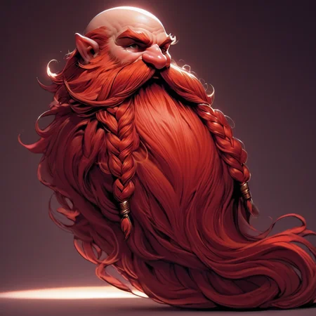 Vibrant Rim Light, ultra detailed, masterpiece, Harry_Dwarf, dwarf-like, flowing long red beard, twirly moustache,bald, bangles, <lora:Harry_Dwarf_1.5:1>, back lighting, beautiful lighting, colored rim light, high contrast
