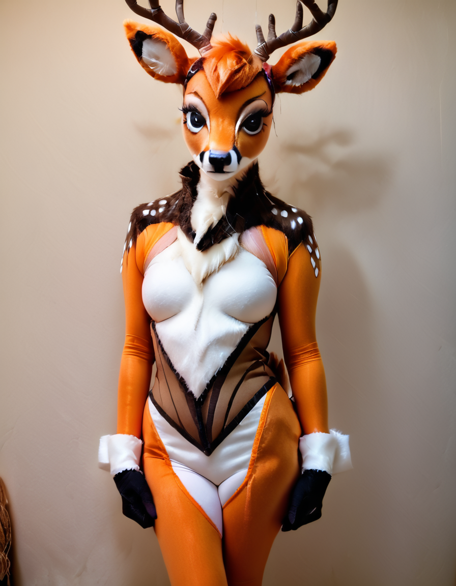 score_9, score_8_up, score_7_up, score_6_up, score_5_up, score_4_up, source_anime, , FurryCos, Deer, cosplay, costume, realistic