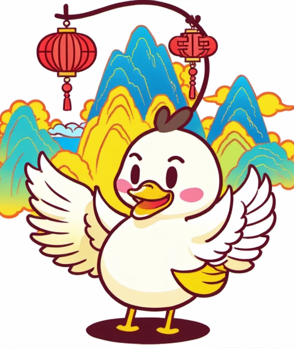 china chic emoticon, Fairy Mountain Wild Crane, <lora:cic:0.7>