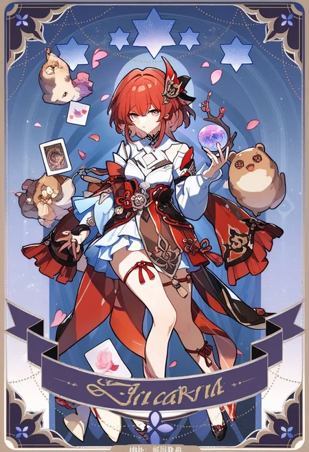 score_9_up, score_8_up, score_7_up, source_anime, HONKAI STAR RAILWAY TAROT card,
1girl, extreamly detailed, beautiful detailed face, complex detailed background, BREAK,
