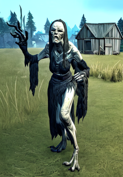1man, <lora:Hagraven:0.8>, Hagraven, grass lands, old hut, witchery, (seductive, alluring, charming:1.3), (highly detailed, high quality:1.3)