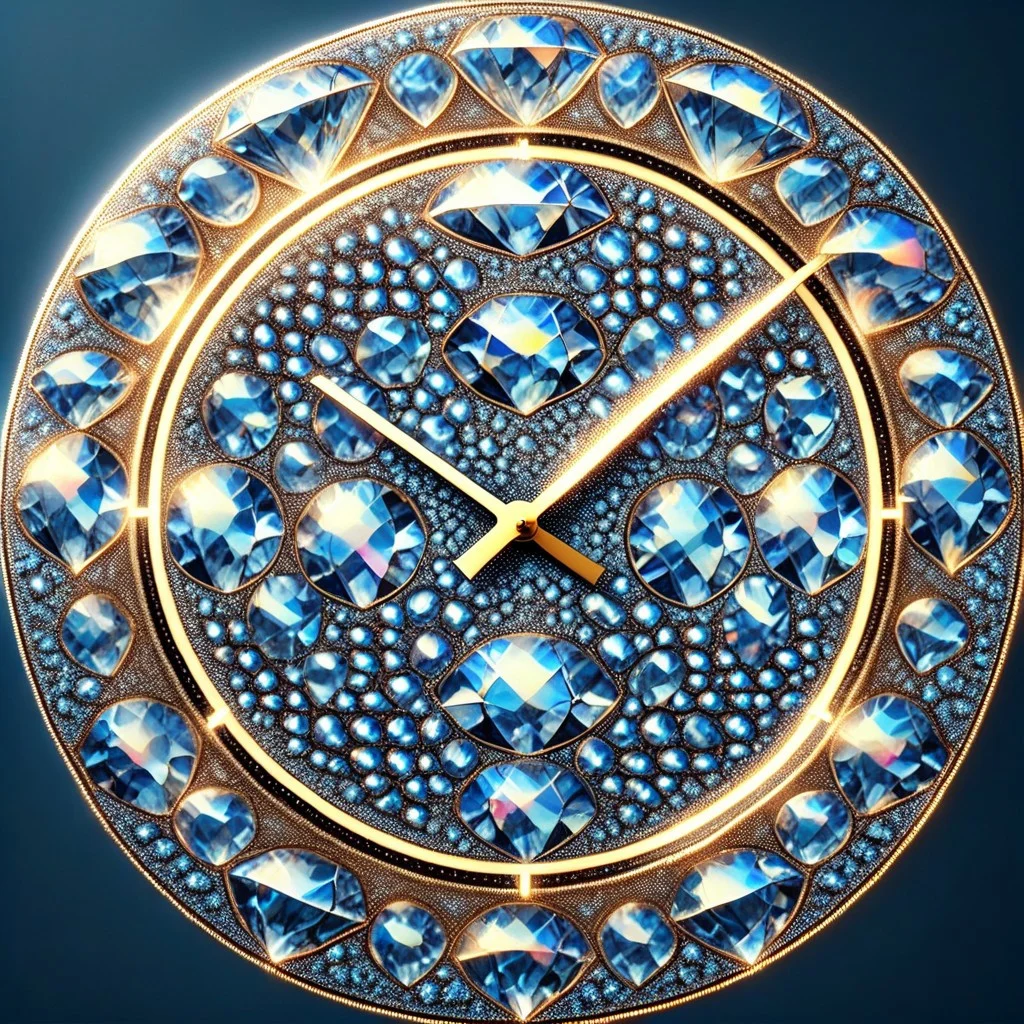 (photorealistic), clock made of diamonds, iridescent, score_9