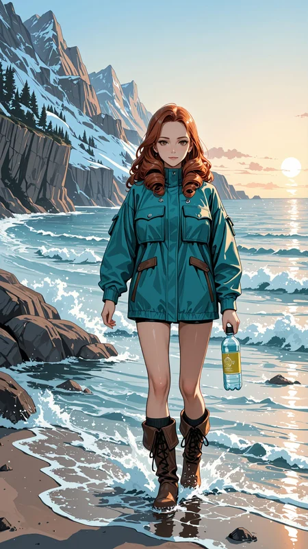 Felina_Flonia  IllusP0s, (style of Paul Nicklen), [remote wilderness exploration:Puerto Natales ocean research:0.8] narrative, capturing the essence of a dedicated ocean researcher's journey in the rugged, serene landscape of Puerto Natales, Chile. Amidst this backdrop of natural majesty, the researcher stands as a figure of resilience and curiosity, her attire a practical ensemble of waterproof gear and sturdy boots, designed to withstand the unpredictable weather and rough terrains of the region. Her equipment is state-of-the-art, including marine GPS, water sampling bottles, and a rugged laptop, signaling a commitment to uncovering the secrets held by the ocean and its ecosystems. The setting is a breathtaking view of the fjords near Puerto Natales, where the stark, dramatic beauty of the cliffs meets the tranquil, deep blue of the ocean. This area, a gateway to the Torres del Paine National Park, serves as a less-trodden path to understanding the complex marine environment. The composition captures her aboard a small research vessel, navigating through the serene waters, with the panoramic vista of snow-capped mountains in the distance, reflecting the unique confluence of marine and mountain ecosystems. In the foreground, the researcher is depicted collecting water samples, her focused gaze reflecting the importance of her work in contributing to our understanding of these remote waters. The scene is enriched by the presence of local marine life - perhaps a group of Patagonian dolphins accompanying the boat, hinting at the biodiversity that thrives in these cold waters. This imagery not only highlights the researcher's individual journey but also speaks to the broader narrative of exploration and conservation in one of the planet's most remote and beautiful locales. It's a testament to the spirit of adventure and scientific inquiry that drives individuals to these far corners of the earth, seeking to preserve the delicate balance of our natural world.