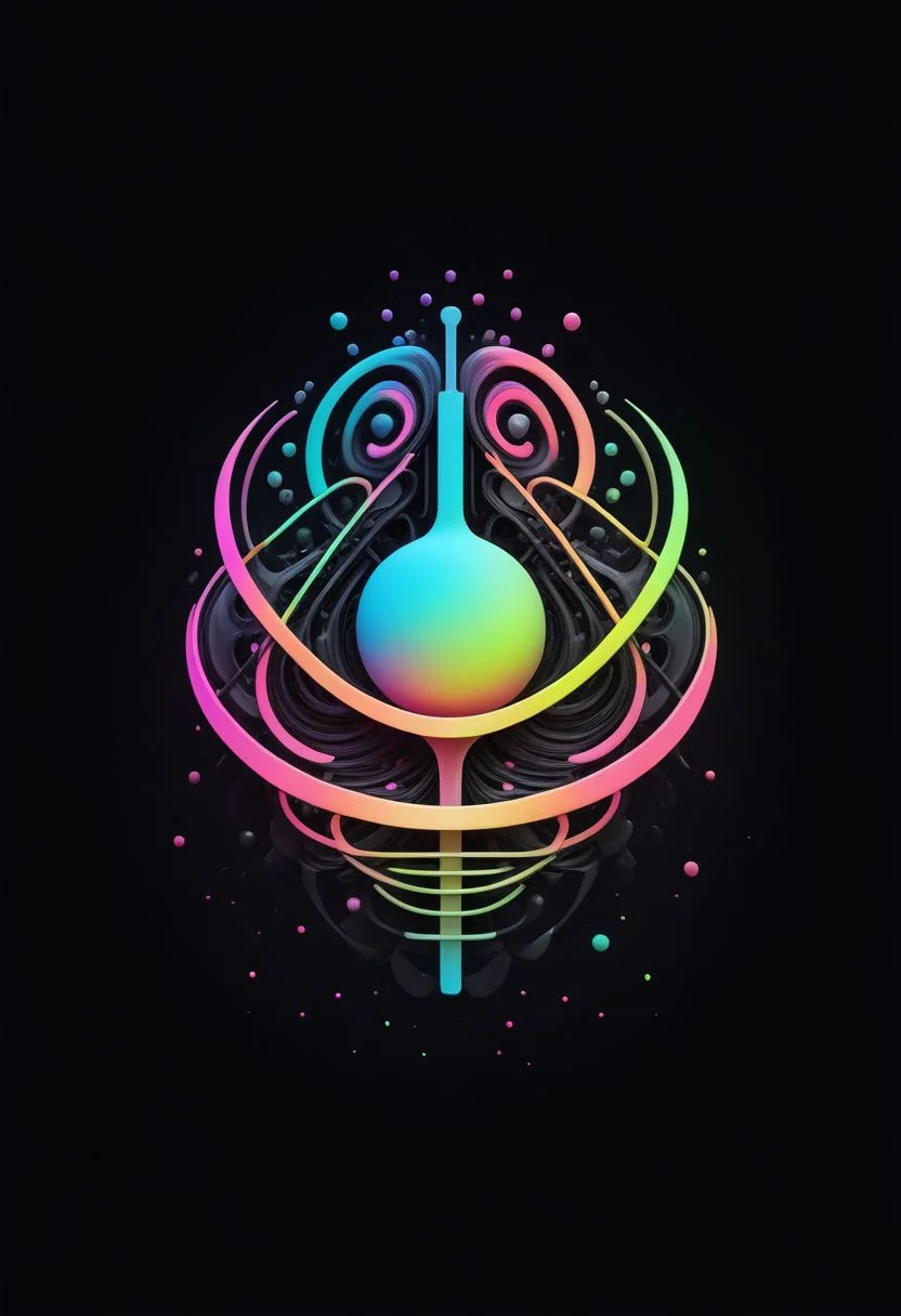 artlg, logo of a colorful illustration, 4k, uhd   masterpiece, "Intrasect" rebranding, logo, minimal, vantablack, pearl, lime, neon pink, liquid graphite, fineliner, marker, watercolor, pastel, exploring the convergence of ai with art, creativity, music, math, science, allowing ai to stitch new fields from old domains
