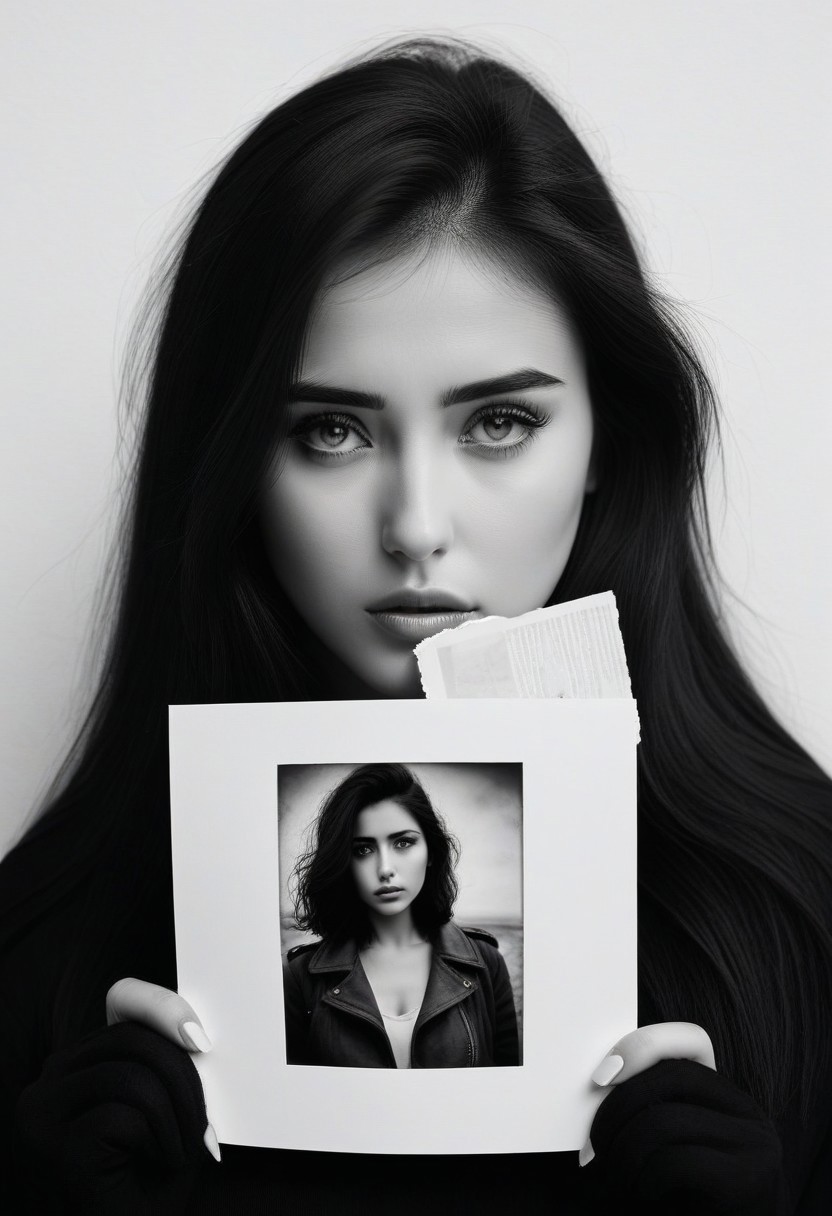 The girl holds a photo of her love, who died so young in a meaningless war. The girl's eyes are empty, staring into the desolation of her own broken heart. Her soul is cold and everything fades to black.